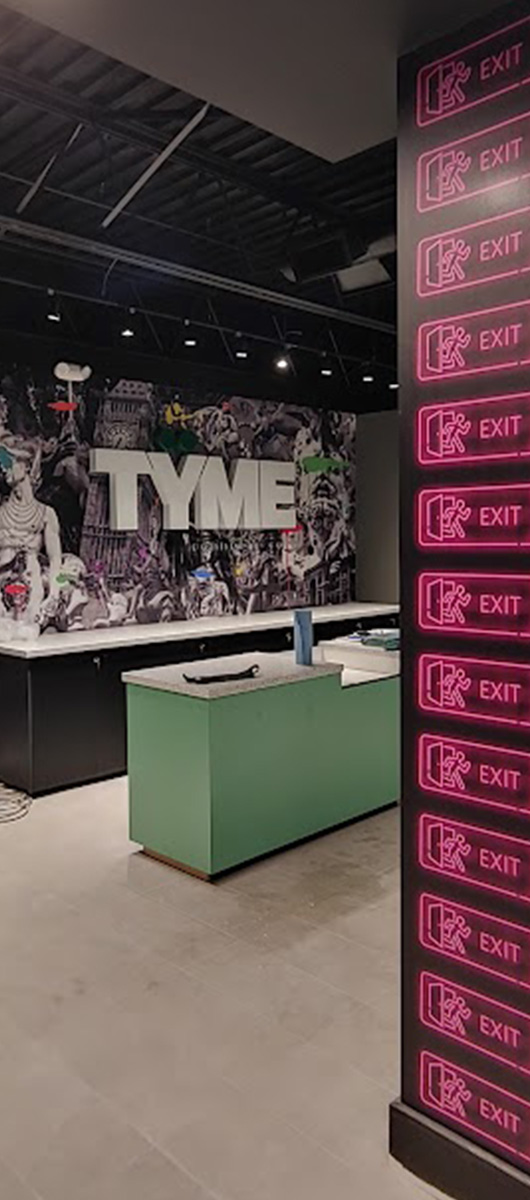 Large-format custom wall mural installation in Toronto retail space