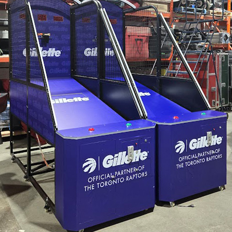 Custom vinyl wrap for branded arcade basketball game machines with full printed graphics in Toronto GTA