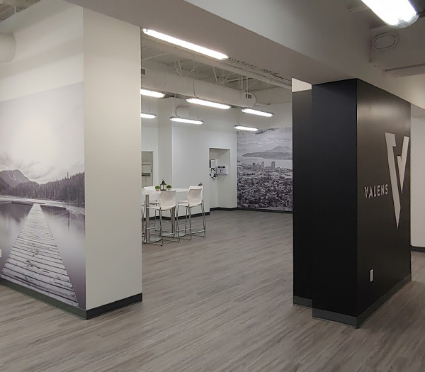 Large-format custom wall mural installation in Toronto office space