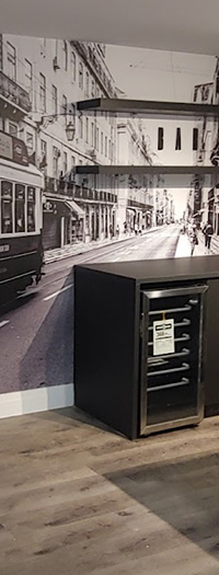 Large-format custom wall mural installation in Toronto office space Large-format custom wall mural installation in Toronto office space